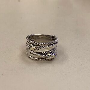 david yurman crossover ring with gold X size 6.5